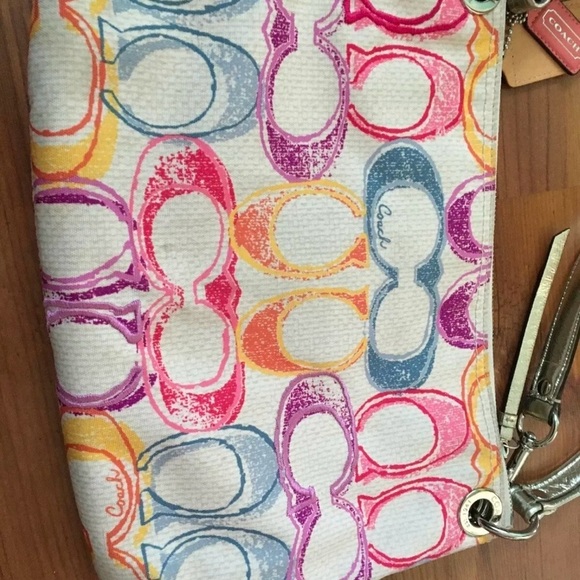 Coach Poppy Signature 19030 Scribble Print Hippie Crossbody Shoulder Bag - Picture 4 of 5